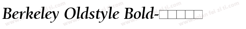 Berkeley Oldstyle Bold字体转换